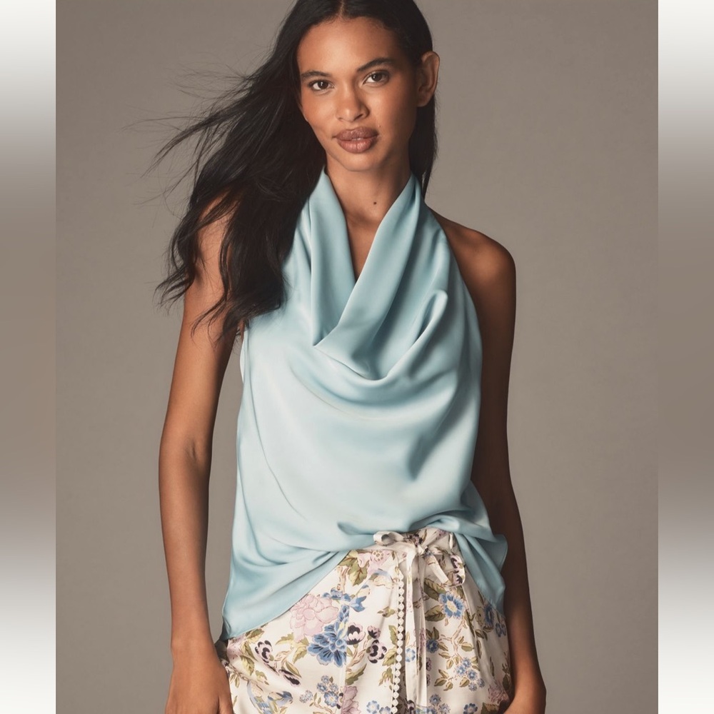 By Anthropologie Cowl-Neck Halter Top